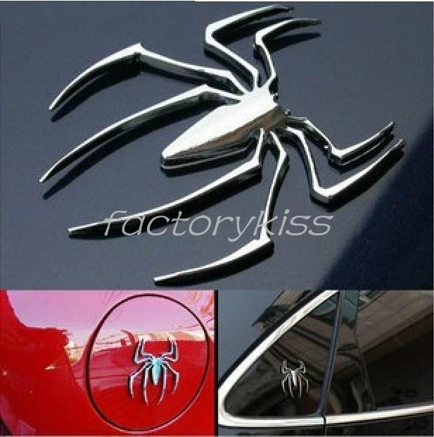 Metal 3d spider practical sticker motorcycle car truck landmarks mark gold