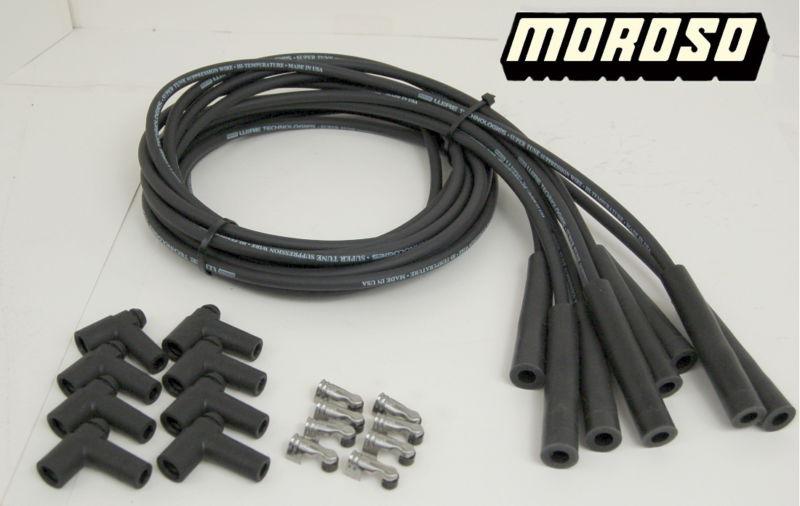 Hei spark plug wires black - moroso straight 180 degree spark plug boot