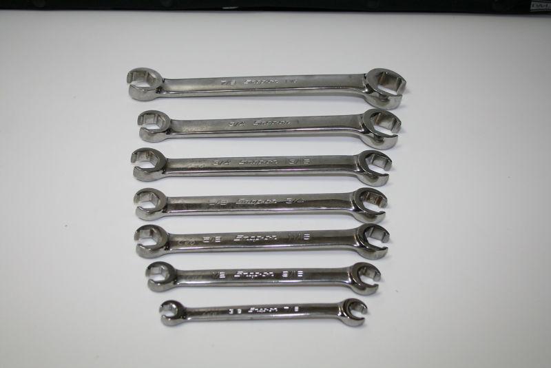 Snap on double end flare nut wrench set of 7 used engraved little or no use
