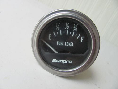 Sunpro electrical fuel level gauge - black dial great for ratrod, hotrod