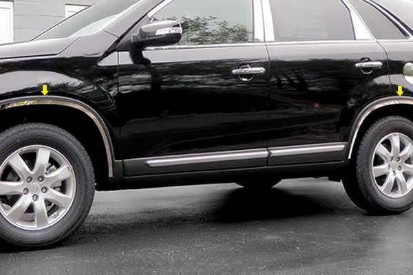 Saa wq11820 11-13 fits kia sorento fender trim wheel well truck suv chrome trim