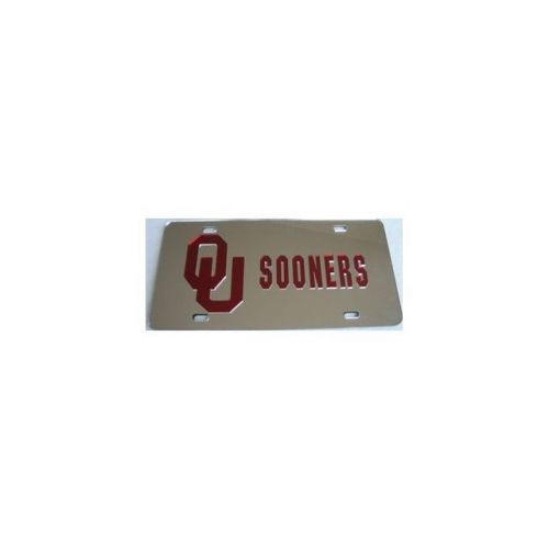 Ou sooners logo on silver laser plate
