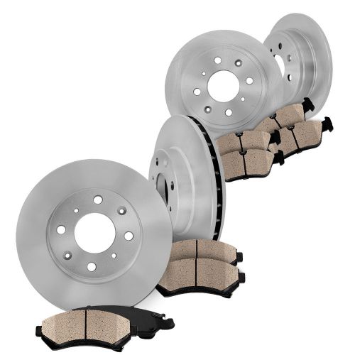 Front and rear brake disc oe rotors &amp; ceramic pads set kit mazda miata 2001 2002