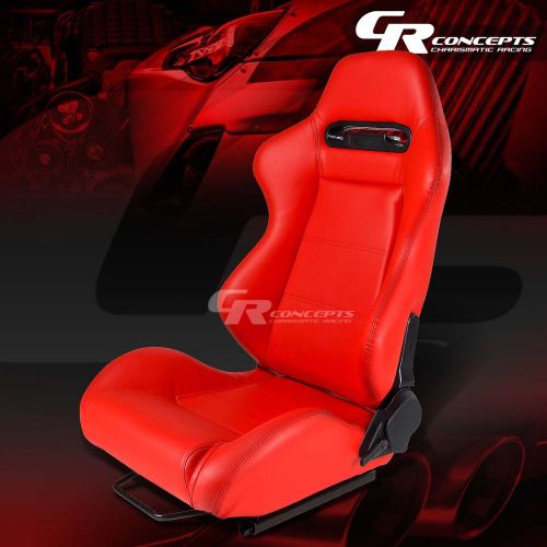 Type-r red pvc leather l&amp;r sports racing seats+mounting slider driver left side