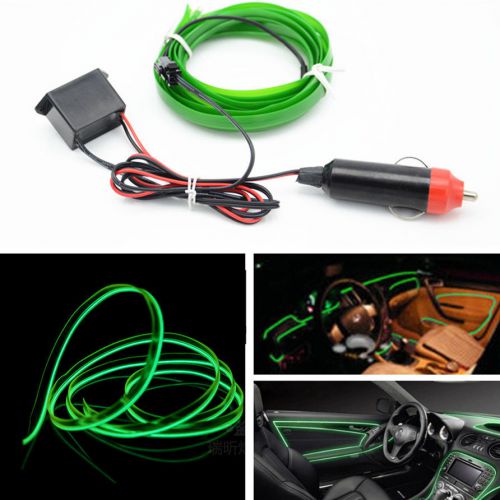 6.5ft green cold light lamp neon lamp el wire car atmosphere fluorescent strips