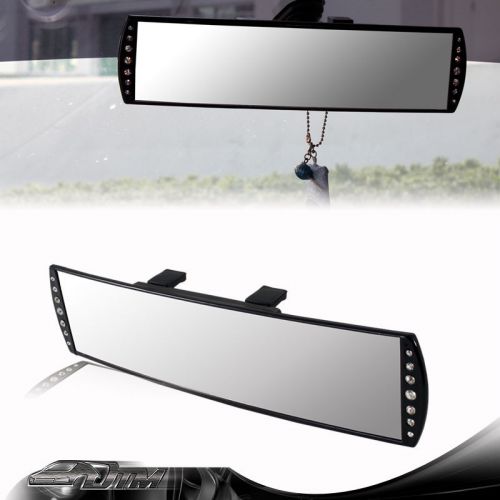 Universal 300mm wide convex interior clip-on jewel panoramic rear view mirror