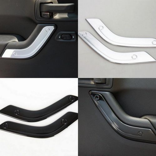 2color!for jeep wrangler 2008-16 2 door chrome inner door handle cover trim 2pcs