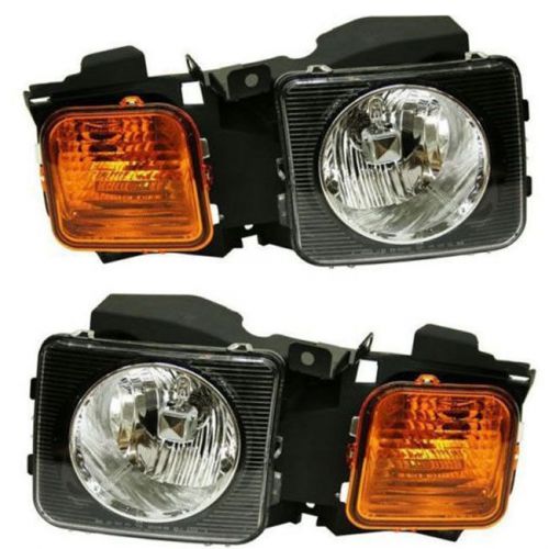 New set of 2 head lamp assembly left &amp; right side fits hummer h3 h3t
