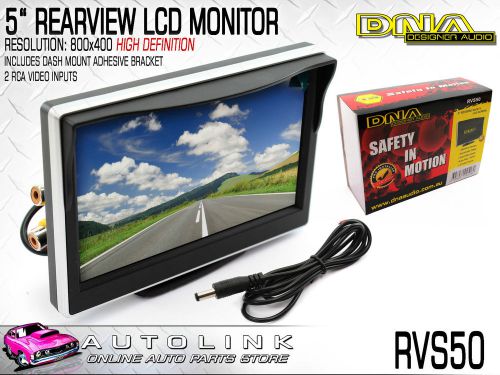 Dna 5 inch rearview lcd monitor for reverse camera or aux input, 800x400 res