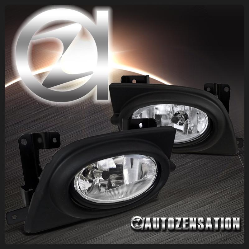 06-08 honda civic 4dr sedan clear chrome bumper fog lights w/ switch wiring bulb