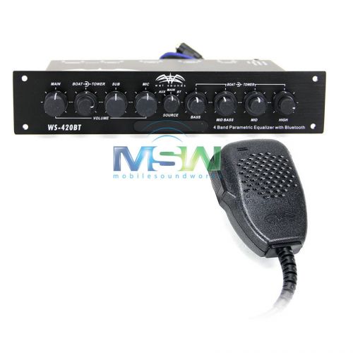 New wet sounds ws-420bt 4-band marine equalizer w/ aux input blueooth ws420bt eq