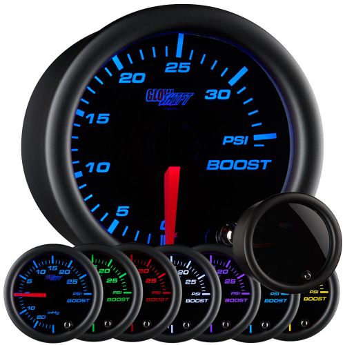 Glowshift 2 1/16&#034; turbo boost 35 psi gauge kit w. 7 color led display