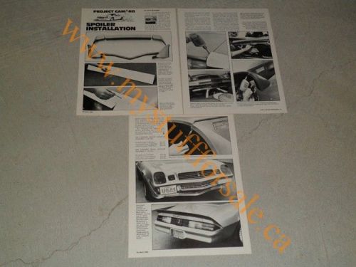 1982 chevrolet camaro spoiler install article / ad