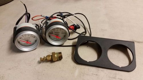 Autometer pro-comp ultra-lite volt and water gauges with mount, wiring, sender