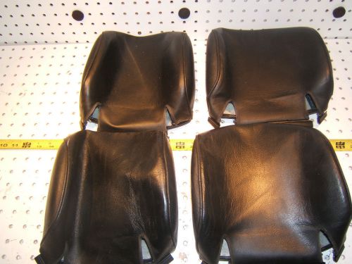 Mercedes w126  560sel black leather headrest covers 4, front and back,1 set of 4