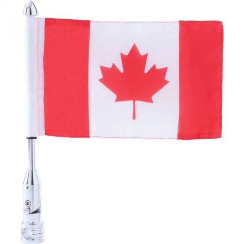 Diamond plate™ motorcycle flagpole mount and canadian flag