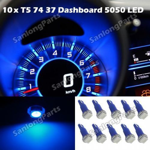 10x blue led bulbs t5 70 73 74 instrument dashboard gauge speedo light for gmc