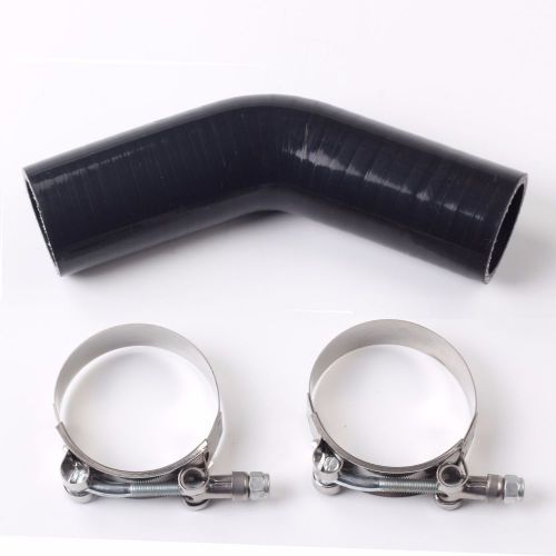 63mm 2.48&#034; 45 degree silicone hose coupler black with 2 t bolt clamp adapted