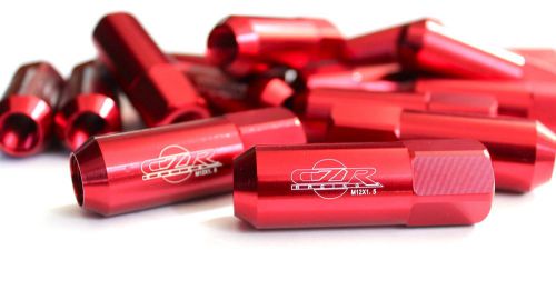 16pc czrracing red extended slim tuner lug nuts lugs wheels/rims for toyota