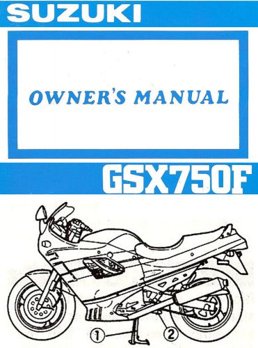 1992 suzuki gsx750f katana motorcycle owners manual -gsx 750 f-katana-gsx750