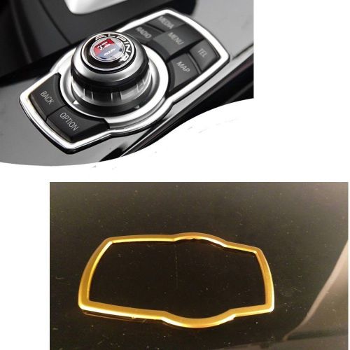 For bmw 1 3 5 series interior multimedia buttons cover yellow frame f07 e38 f25