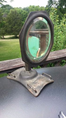 Brass nickel vintage spare tire mirror