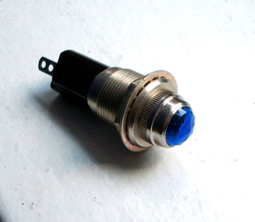 Vintage blue curved cut lens dash gauge panel light hot rod rat nos 5/8  dialco