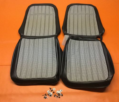 1969 chevrolet camaro front bucket seat covers black houndstooth pui z28 ss rs