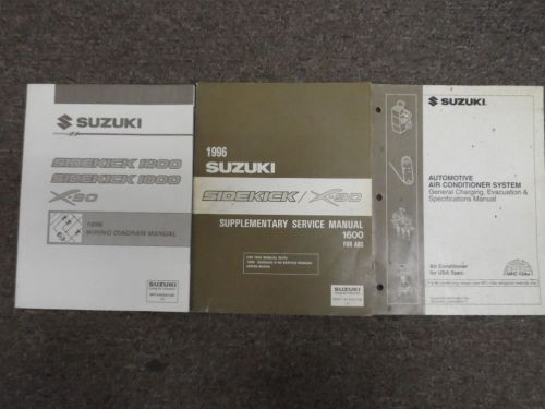 1996 suzuki sidekick 1600 1800 x90 service repair supplement manual 3 vol set x