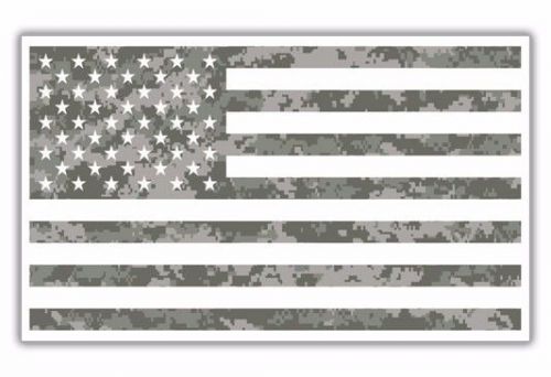 Camo flag sticker 5&#034; x 3&#034; usa glossy vinyl all weather military support