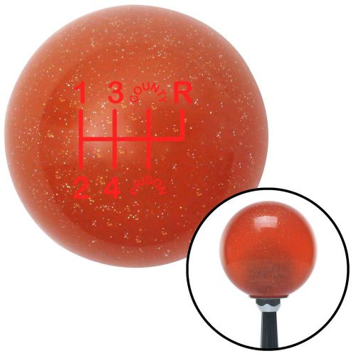 Red shift pattern cp26n orange metal flake shift knob with m16x1.5 insert imca