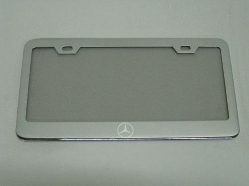 Mercedes-benz *logo* mirror chromed metal license plate frame w/s.caps