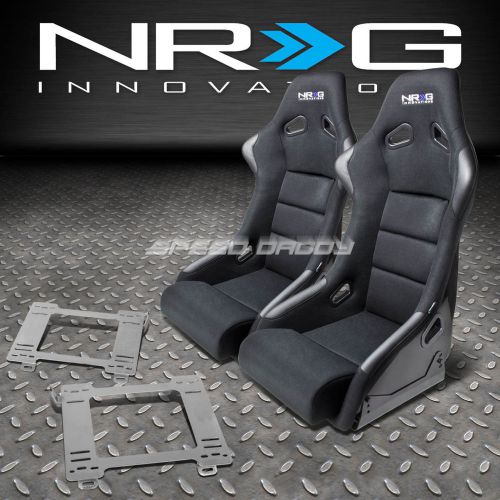 Nrg fiberglass bucket racing seats+t304 steel mount bracket for 99-05 miata mx5