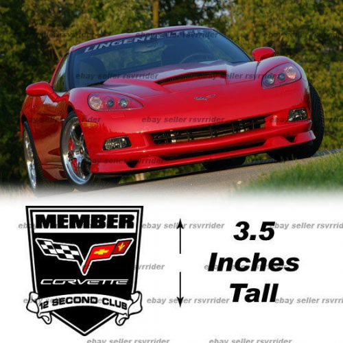 Corvette 12 second club member decal sticker c5 c6