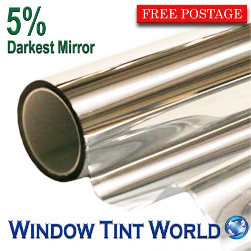 Silver chrome mirror 5% reflective 100cm x 6m roll glass solar window tint film