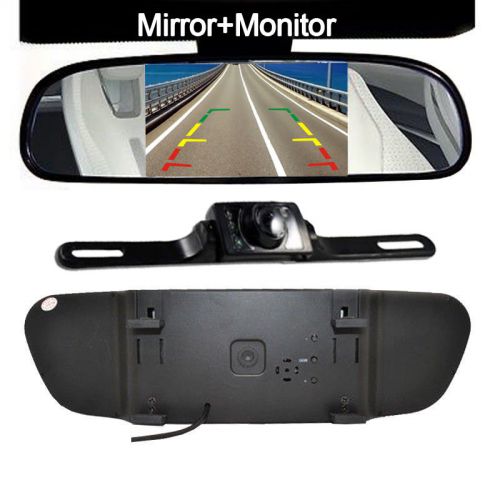 5 inch color tft lcd screen car rear view mirror+car monitor+ir backup camera