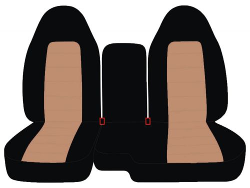 A 98-03 ford ranger 60-40 highback seat black /tan ins+ console cover b