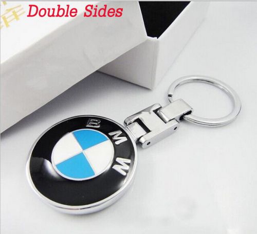 Car key chain metal alloy double side keychain key ring .bmw logo.free shipping