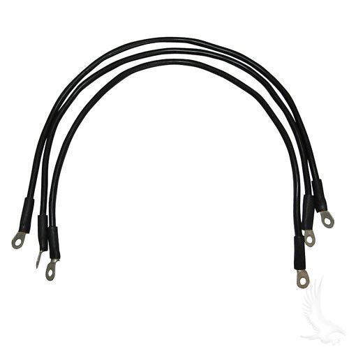 Battery cable set, includes (3) 26&#034; 4 gauge for club car precedent golf cart