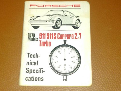 1975 porsche 911 911s carrera 2.7 turbo technical specifications manual service
