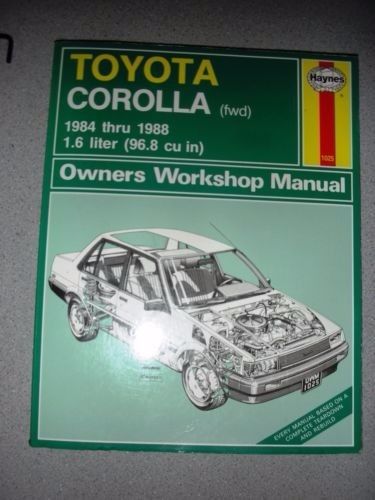 Toyota corolla 1984- 1988 haynes repair manual  new  * free prioriity shipping *
