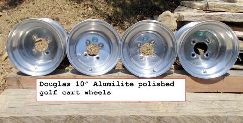 Douglas alumilite polished golf cart 10” wheels # 036-05 tubeless lite aluminum