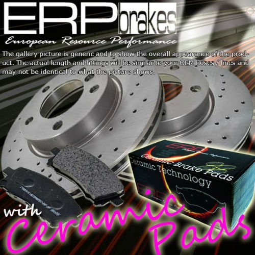 Front drilled rotors &amp; ceramic pads for (2003-2009) chevy express 2500 w/8 stud