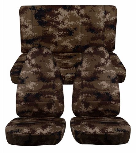 1987-1995 jeep wrangler yj seat covers / tan digital camo front and rear