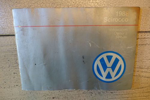 1988 volkswagen scirocco owner&#039;s manual
