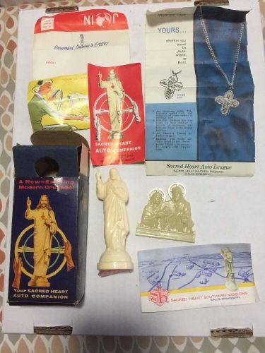 Vintage nos in box  1950s-1960s automobile accessory dash sacred heart jesus