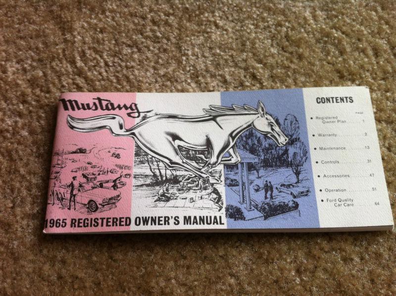 1965 ford mustang owner's manual 
