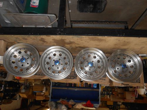 15 x 8&#034; vintage nos  cragar silver mod  steel wheel/ rim  unilug set of four