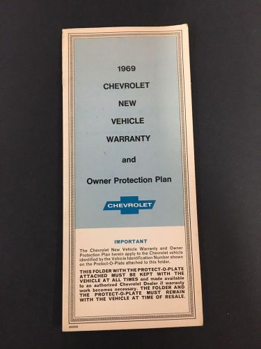 1969 corvette original protect o plate booklet nos never used