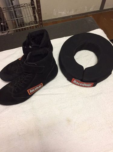 Racequip size 11 shoes &amp; racequip neck brace used